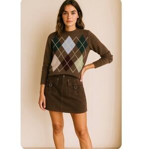 Vintage Y2K Neutral Brown Minimalist Cargo Utility Grunge Gorpcore Mini Skirt